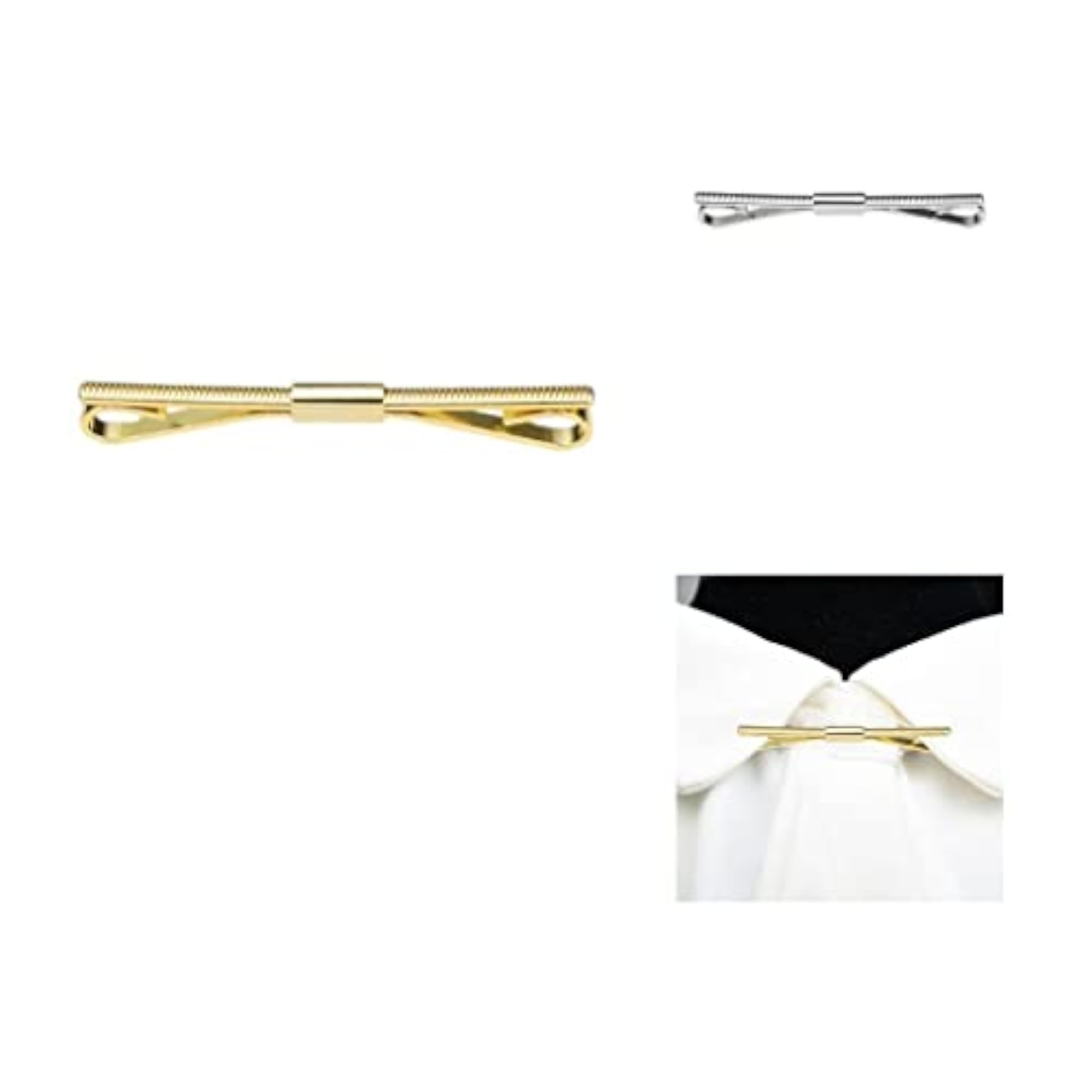 2Pcs Metal Shirt Collar Clip Tie Collar Bar Pin for Unisex